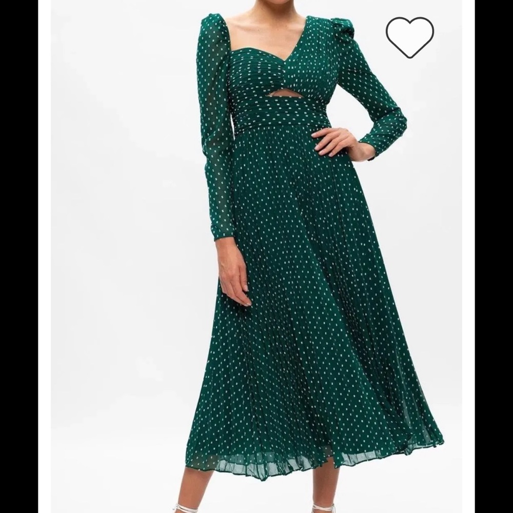 Self-Portrait Cutout Midi Dress Green. NEW w/original tags. Never worn